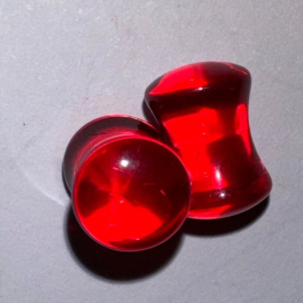 Red 0 Gauge Uv Acrylic Flares
